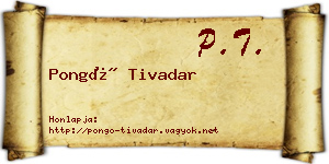 Pongó Tivadar névjegykártya