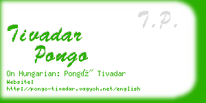 tivadar pongo business card